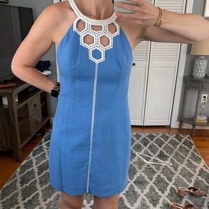 Lilly Pulitzer Blue Dress with White Trim